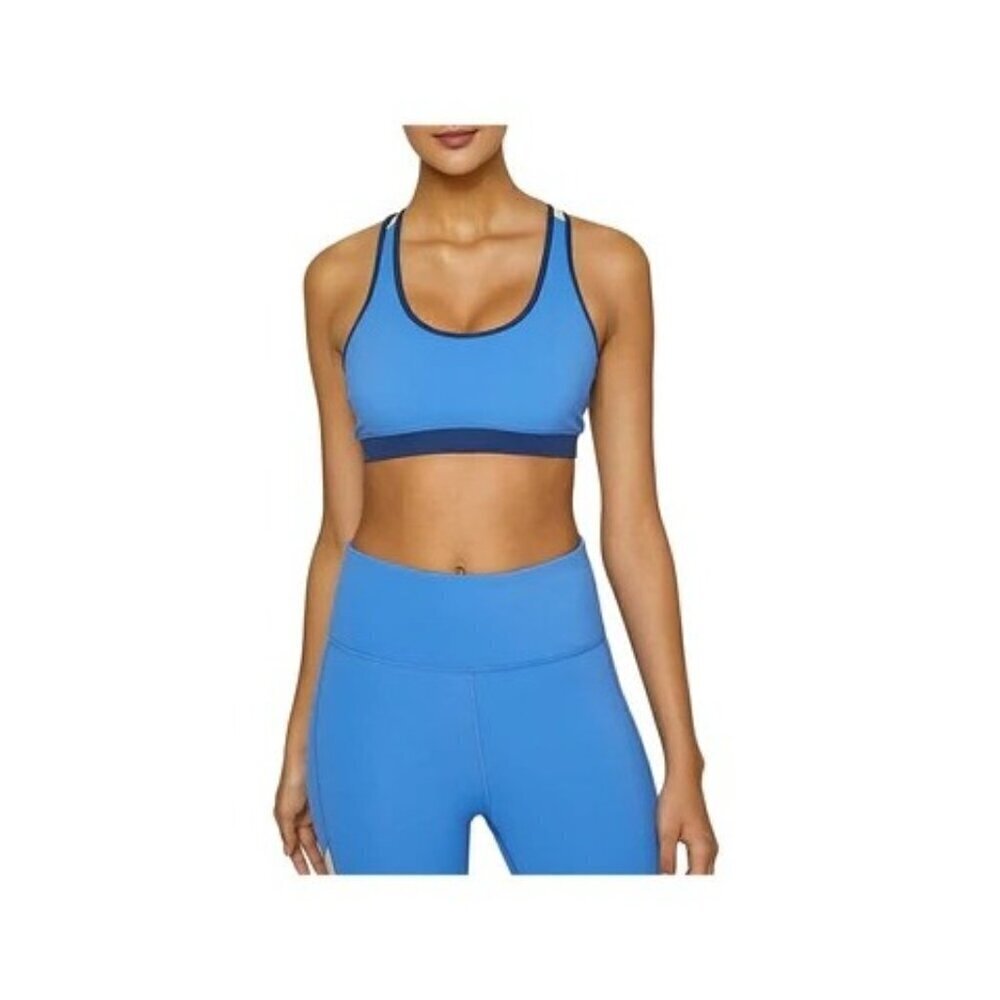 Fourlaps Women's Infinity Womens Fitness Running Sports Bra Blue Yellow Size XXL